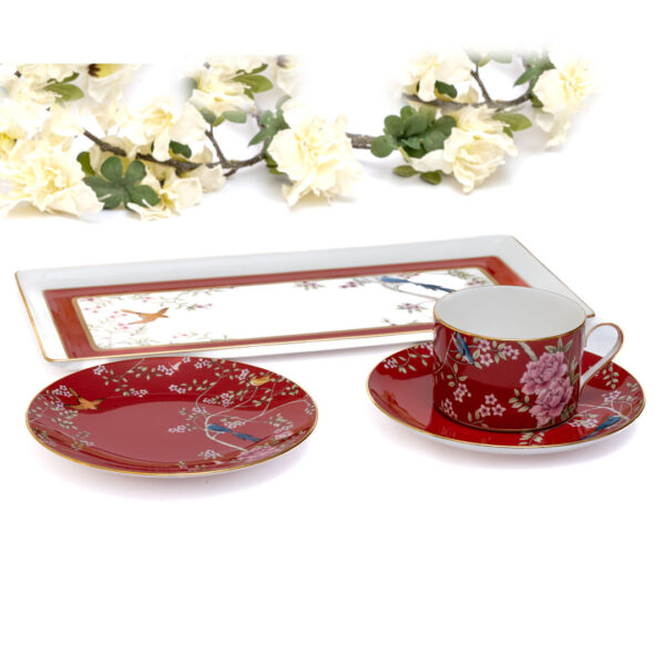 Narumi Queens Garden Red Tea/ Coffee cup  & saucer (Set of 2  piece) - Image 4
