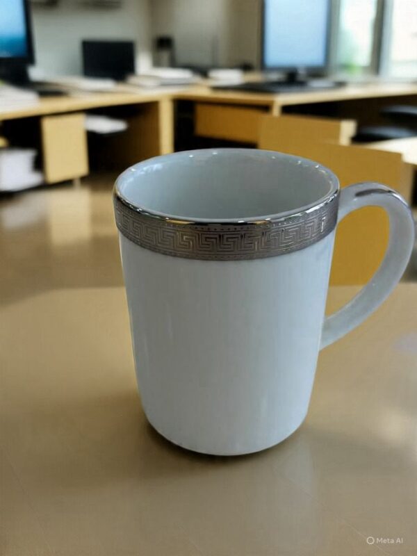 Greek Key Platinum Mug
