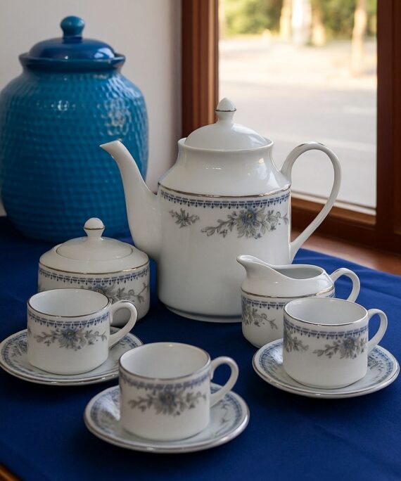 Treasure blue 15 piece tea set