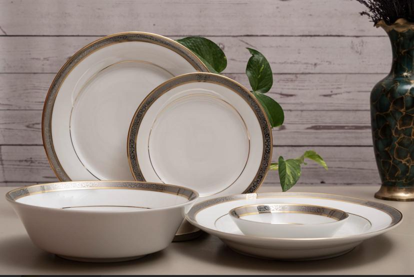 Dankotuwa Golden Platinum Dinner Set – 21 Pieces