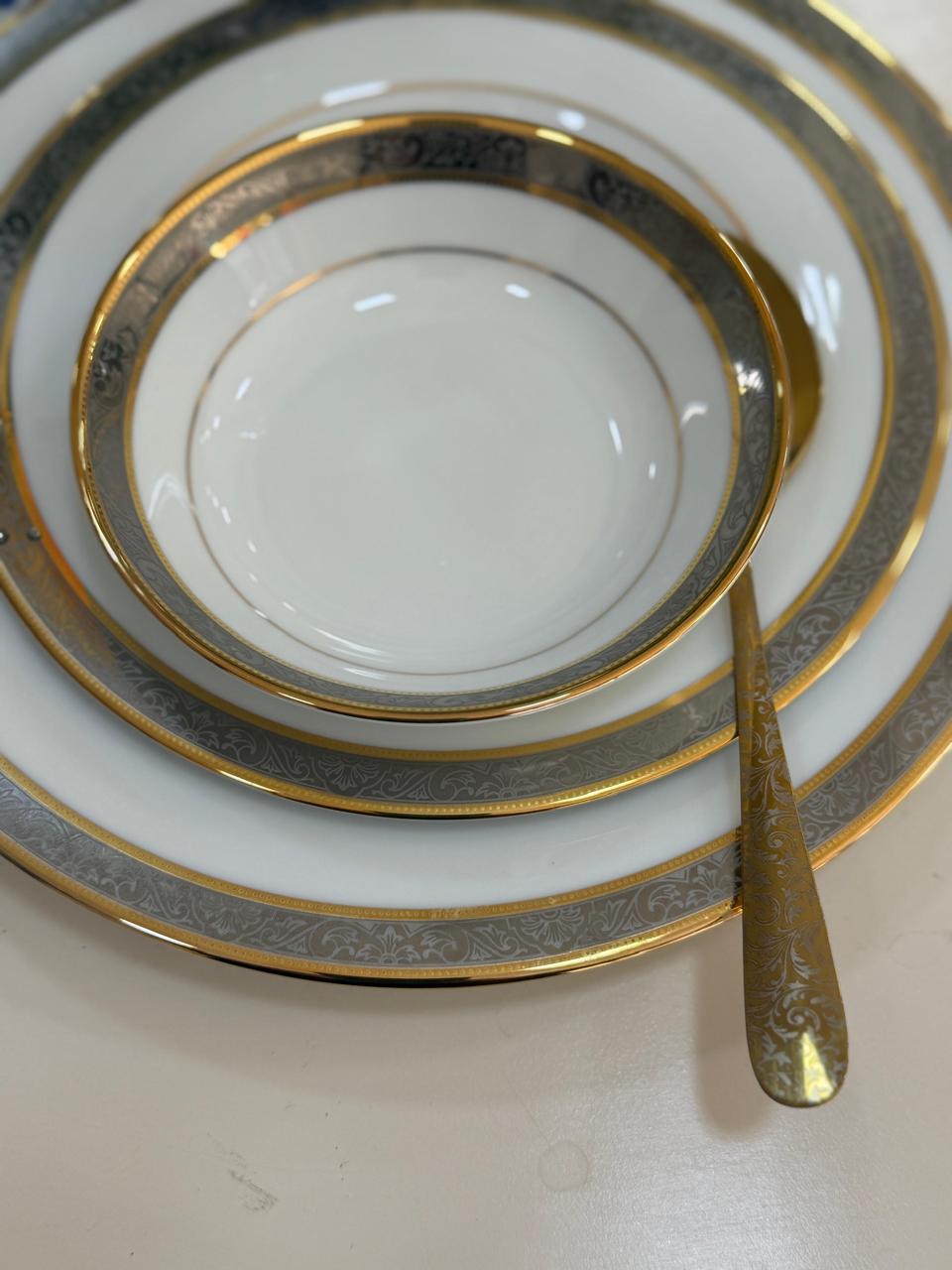 Dankotuwa Golden Platinum Dinner Set – 21 Pieces