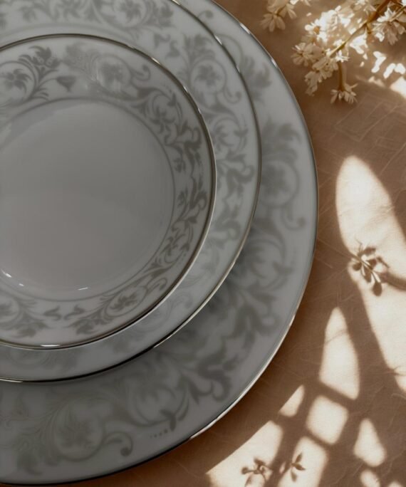 Shakira Platinum Dinner Set – 21 Pieces | Porcelain Dinner Set