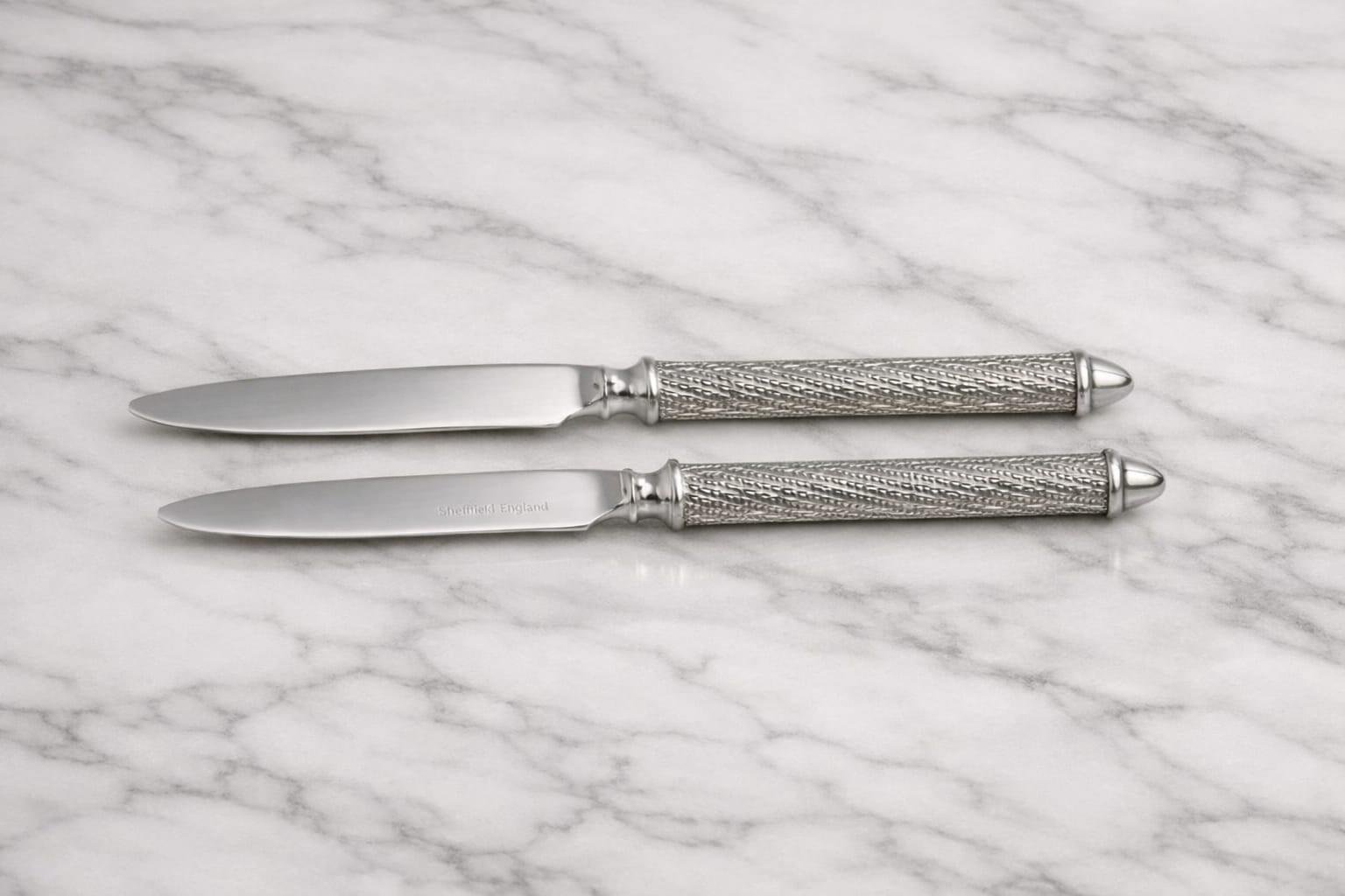 Wilmax Twist Dessert Knife Set – 4 Pieces | Premium Stainless Steel Cutlery