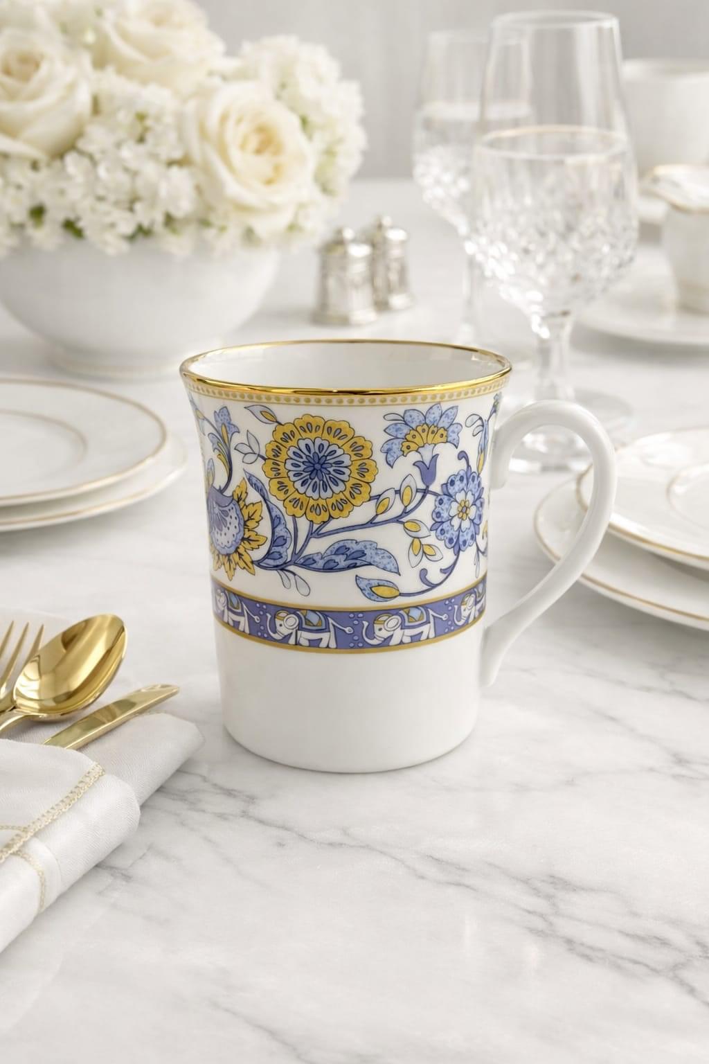 Noritake Tusker Blue Mug | Premium Porcelain Mug