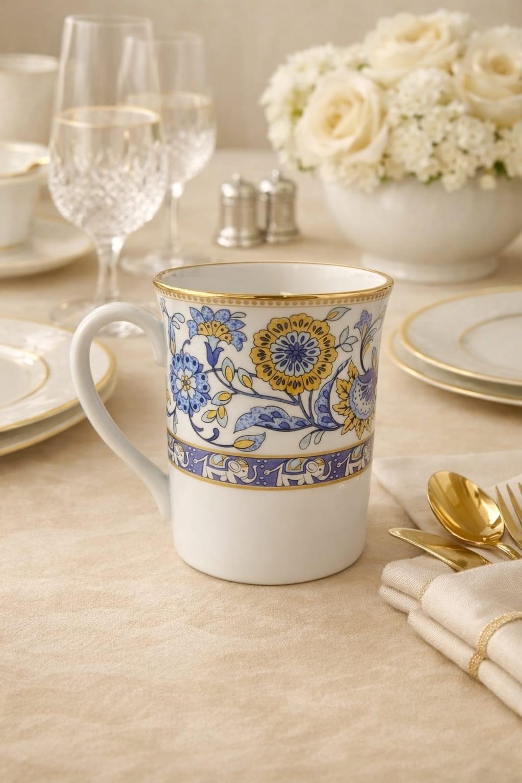 Noritake Tusker Blue Mug | Premium Porcelain Mug