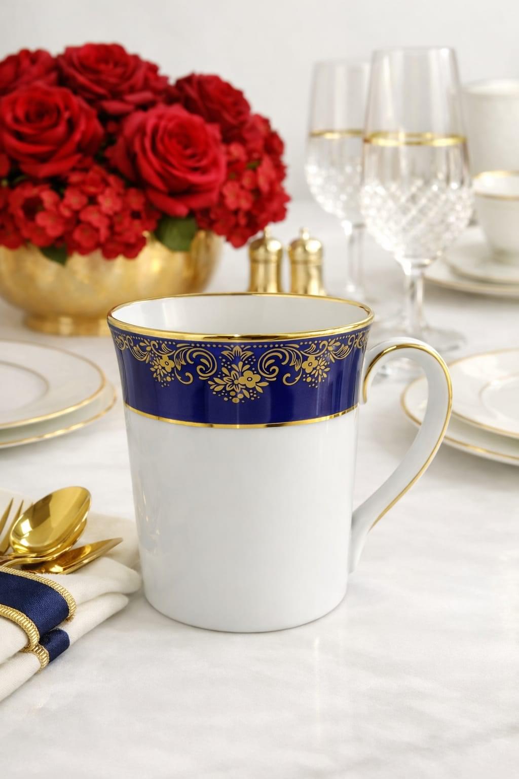 Noritake Lazurite Gold Mug | Premium Porcelain Mug