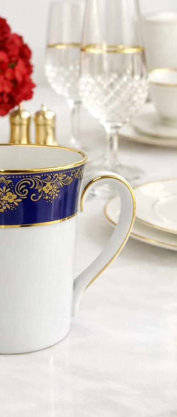 Noritake Lazurite Gold Mug | Premium Porcelain Mug