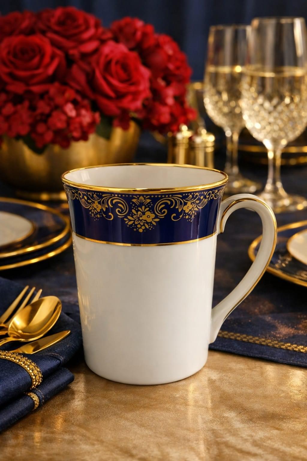 Noritake Lazurite Gold Mug | Premium Porcelain Mug