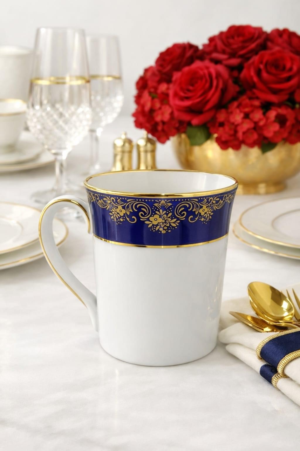 Noritake Lazurite Gold Mug | Premium Porcelain Mug